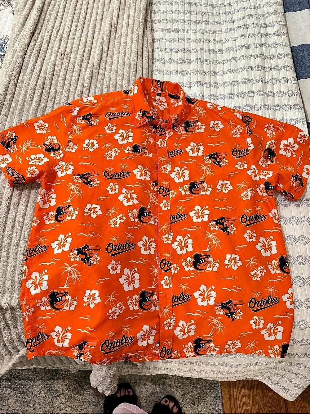 Baltimore Orioles Floral Hawaiian Shirt